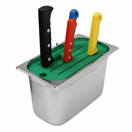 GGM Gastro Knife Holder for Knife Steriliser - Green - for GN 1/3 - 300x150mm - H: 20mm