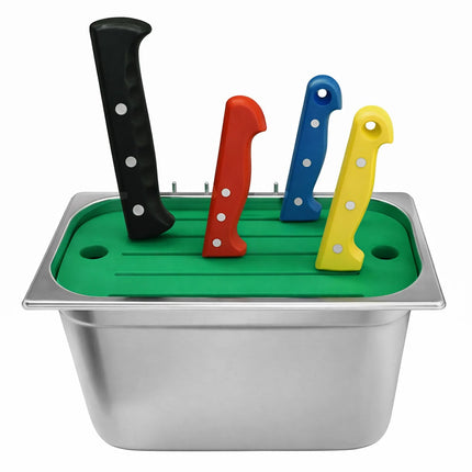 GGM Gastro Knife Holder for Knife Steriliser - Green - for GN 1/3 - 300x150mm - H: 20mm