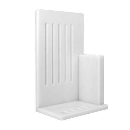 GGM Gastro Knife Rack - with Slots for 5 Knives & 2 Sharpeners - Polyethylene - 301x501x202mm - White