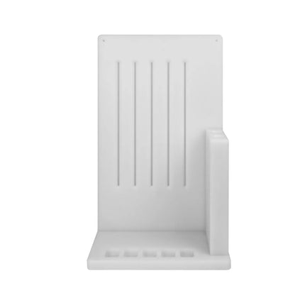 GGM Gastro Knife Rack - with Slots for 5 Knives & 2 Sharpeners - Polyethylene - 301x501x202mm - White