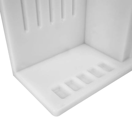 GGM Gastro Knife Rack - with Slots for 5 Knives & 2 Sharpeners - Polyethylene - 301x501x202mm - White
