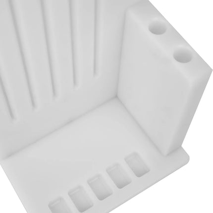 GGM Gastro Knife Rack - with Slots for 5 Knives & 2 Sharpeners - Polyethylene - 301x501x202mm - White