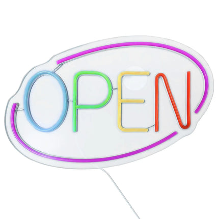 GGM Gastro LED illuminated sign - OPEN - dimmable - Magenta/Multi-colour - 420x250mm