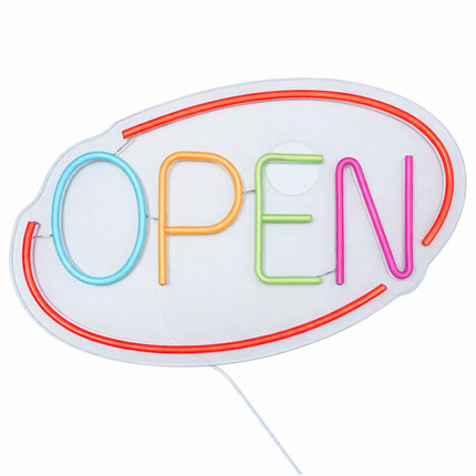 GGM Gastro LED illuminated sign - OPEN - dimmable - Orange/Multi-colour - 420x250mm