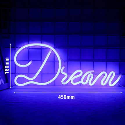 GGM Gastro LED Neon Sign - Dream - Blue - 450x180mm