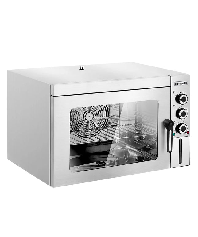 GGM Gastro Lò Đối Lưu Compact Điện - Phun Hơi - Điều Khiển Cơ - 1 Khoang Nướng - 1x 353x327mm - 30L - Kèm 1 Vỉ & 1 Khay Nướng 353x327mm