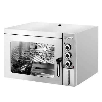 GGM Gastro Lò Đối Lưu Compact Điện - Phun Hơi - Điều Khiển Cơ - 1 Khoang Nướng - 1x 353x327mm - 30L - Kèm 1 Vỉ & 1 Khay Nướng 353x327mm