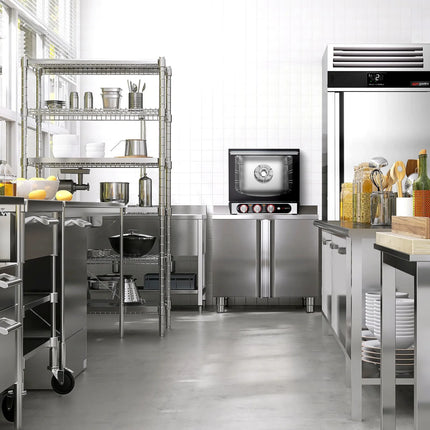 GGM Gastro Lò Đối Lưu Compact Điện - Phun Hơi - Điều Khiển Cơ - 4x 450x340mm - Kèm 4 Khay Nướng