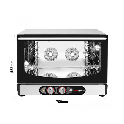 GGM Gastro Lò Đối Lưu Làm Bánh Điện - Phun Hơi - Điều Khiển Cơ - 1 Khoang Nướng - 4x GN 1/1 hoặc 600x400mm (EN 60x40)