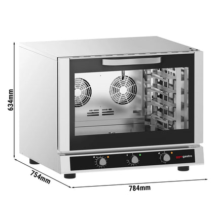 GGM Gastro Lò Đối Lưu Làm Bánh Điện - Phun Hơi - Điều Khiển Cơ - 1 Khoang Nướng - 4x GN 1/1 hoặc 600x400mm (EN 60x40)