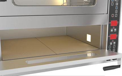 GGM Gastro Lò Đối Lưu Làm Bánh - Phun Hơi - Điều Khiển Số - 4x 600x400mm (EN 60x40) - Lò Pizza - 7 bánh 25.4 cm (Ø25cm)