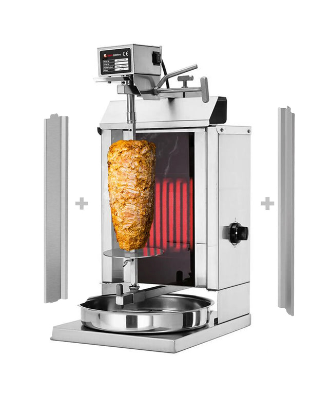 GGM Gastro Lò Doner Kebab Điện (Shawarma/Gyros) - 1 Họng - Đến 5kg - 1.85kW - Để Bàn - Kèm 2 Cửa Đôi