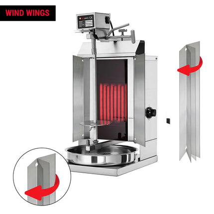GGM Gastro Lò Doner Kebab Điện (Shawarma/Gyros) - 1 Họng - Đến 5kg - 1.85kW - Để Bàn - Kèm 2 Cửa Đôi
