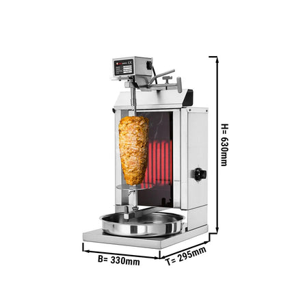 GGM Gastro Lò Doner Kebab Điện (Shawarma/Gyros) - 1 Họng - Đến 5kg - 1.85kW - Để Bàn - Kèm 2 Cửa Đôi