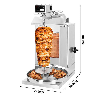 GGM Gastro Lò Doner Kebab Gas (Shawarma/Gyros) - 1 Họng - Đến 5kg - 3.25kW - Để Bàn - Kèm 1 Xiên, Khay Hứng & 2 Cửa Đôi