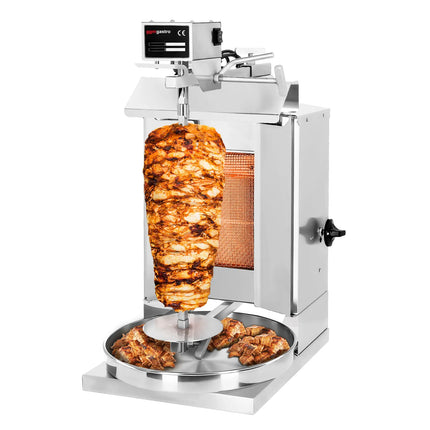 GGM Gastro Lò Doner Kebab Gas (Shawarma/Gyros) - 1 Họng - Đến 5kg - 3.25kW - Để Bàn - Kèm 1 Xiên, Khay Hứng & 2 Cửa Đôi