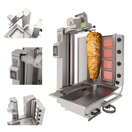 GGM Gastro Lò Doner Kebab Gas Tự Động - 4 Họng - Đến 95kg - 10.64kW