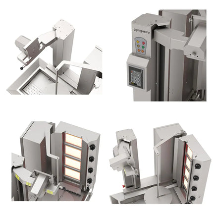 GGM Gastro Lò Doner Kebab Gas Tự Động - 4 Họng - Đến 95kg - 10.64kW