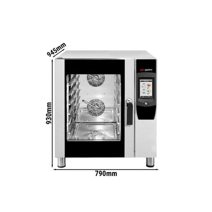 GGM Gastro Lò Hấp Combi Điện - Điều Khiển Cảm Ứng - 7x GN 1/1 - Kèm Hệ Thống Rửa Tự Động & Đầu Dò Nhiệt Lõi