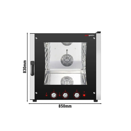 GGM Gastro Lò Hấp Combi Điện - Điều Khiển Cơ - 6x GN 1/1 hoặc 6x EN 600x400 - Kèm Khay Hứng Nước Ngưng, Đèn Halogen, Cảm Biến Nhiệt An Toàn, Chức Năng Làm Nóng & Làm Mát, Phun Hơi Trực Tiếp Điều Chỉnh Được, Điều Khiển Phun Nước Thủ Công