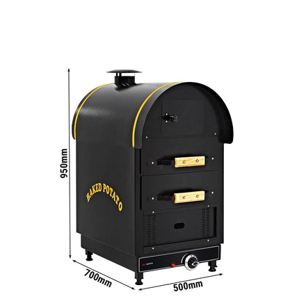 GGM Gastro Lò Nướng Khoai Gas - Điều Khiển Cơ - 4.9kW - 500x950x700mm - 2 Ngăn Kéo