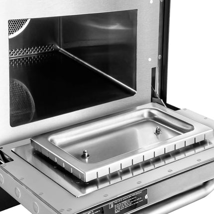 GGM Gastro Lò Nướng Tốc Độ Cao - Cảm Ứng - 3.5kW - Thép Không Gỉ - Không Cần Ống Thoát - Kèm Khay Pizza, Giỏ Lưới, Khay Nướng Chống Dính | Nấu Nhanh Hơn 80%