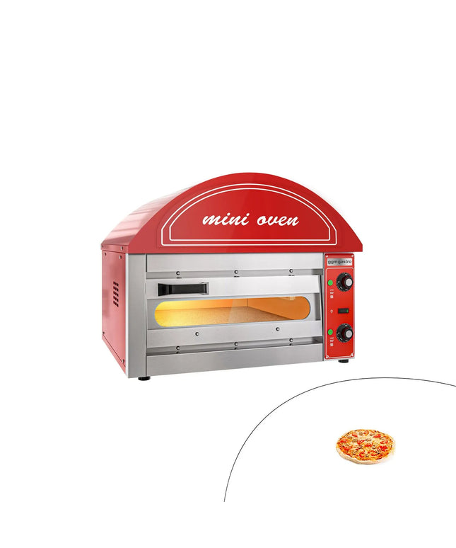 GGM Gastro Lò Pizza Tầng Điện - 1 Tầng - 1 - Ø34cm (34 cm) - 230V 1 Pha - Điều Khiển Cơ - Đen - Đến 280°C