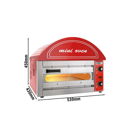 GGM Gastro Lò Pizza Tầng Điện - 1 Tầng - 1 - Ø34cm (34 cm) - 230V 1 Pha - Điều Khiển Cơ - Đen - Đến 280°C