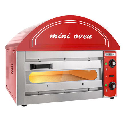 GGM Gastro Lò Pizza Tầng Điện - 1 Tầng - 1 - Ø34cm (34 cm) - 230V 1 Pha - Điều Khiển Cơ - Đen - Đến 280°C