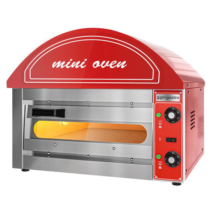 GGM Gastro Lò Pizza Tầng Điện - 1 Tầng - 1 - Ø34cm (34 cm) - 230V 1 Pha - Điều Khiển Cơ - Đen - Đến 280°C