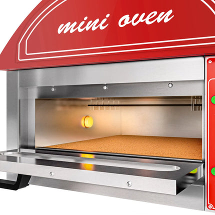 GGM Gastro Lò Pizza Tầng Điện - 1 Tầng - 1 - Ø34cm (34 cm) - 230V 1 Pha - Điều Khiển Cơ - Đen - Đến 280°C