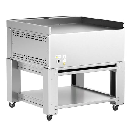 GGM Gastro Lò Pizza Tầng Điện - 1 Tầng - Đáy Đá Chịu Lửa - 4 - Ø34cm (34 cm) - Điều Khiển Số - Kèm Nắp Chụp & Khung Chân Đế