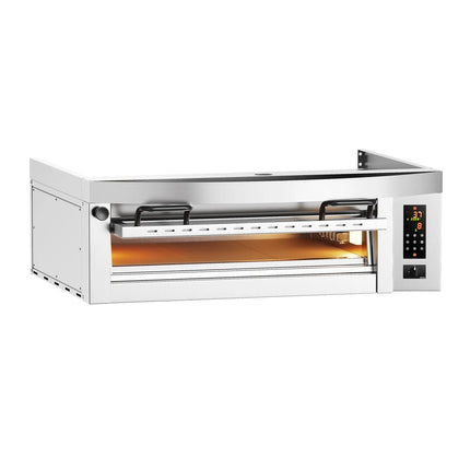 GGM Gastro Lò Pizza Tầng Điện - 1 Tầng - Đáy Đá Chịu Lửa - 6 - Ø34cm (34 cm) - 230V 3 Pha - Điều Khiển Số - Đến 450°C - Kèm Nắp Chụp Thép Không Gỉ