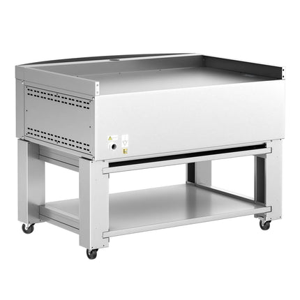 GGM Gastro Lò Pizza Tầng Điện - 1 Tầng - Đáy Đá Chịu Lửa - 6 - Ø34cm (34 cm) - Điều Khiển Số - Đến 450°C - Kèm Nắp Chụp & Khung Chân Đế