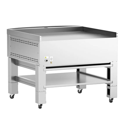 GGM Gastro Lò Pizza Tầng Điện - 1 Tầng - Đáy Đá Chịu Lửa - 9 - Ø34cm (33 cm) - Điều Khiển Số - Đến 450°C - Kèm Nắp Chụp Thép Không Gỉ & Khung Chân Đế