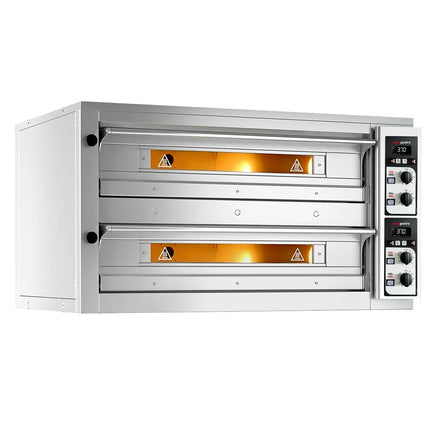 GGM Gastro Lò Pizza Tầng Điện - Tầng Đôi - Đáy Đá Chịu Lửa - 9+9 x Ø33cm (33 cm) - Đến 400°C