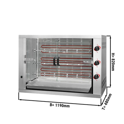 GGM Gastro Lò Quay Gà Điện - 14.4kW - 3 Xiên - Đến 18 Con Gà