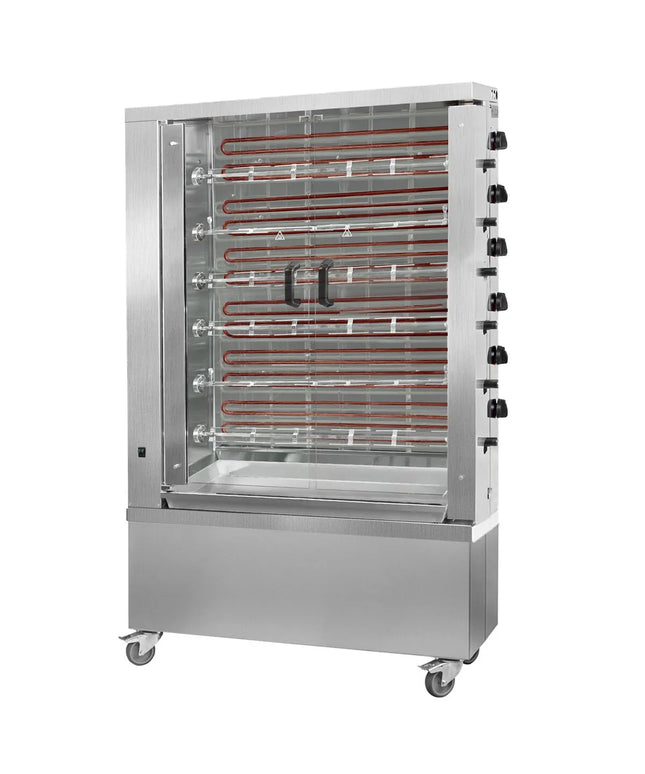 GGM Gastro Lò Quay Gà Điện - 28.8kW - 6 Xiên - Đến 36 Con Gà - Màu Kem