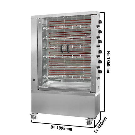GGM Gastro Lò Quay Gà Điện - 28.8kW - 6 Xiên - Đến 36 Con Gà - Màu Kem