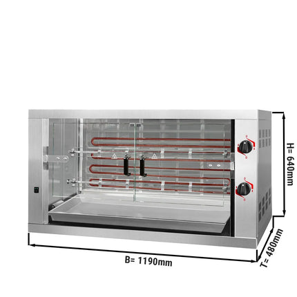 GGM Gastro Lò Quay Gà Điện - 9.6kW - 2 Xiên - Đến 12 Con Gà