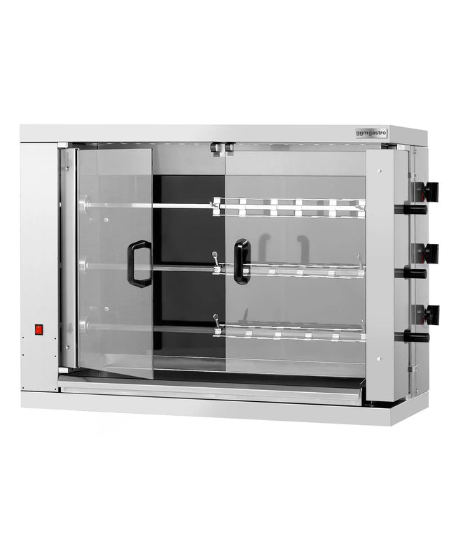 GGM Gastro Lò Quay Gà Điện - Mặt Kính Gốm - 14.4kW - 3 Xiên - Đến 18 Con Gà