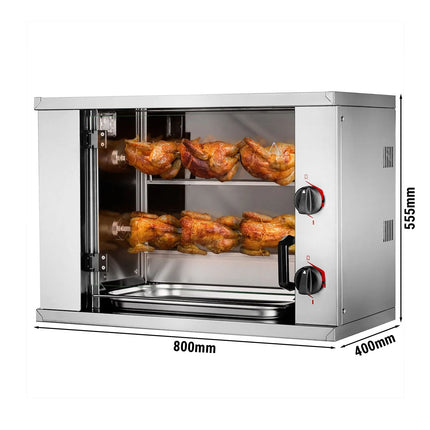 GGM Gastro Lò Quay Gà Điện Mini - 4.4kW - 2 Xiên - Đến 6 Con Gà