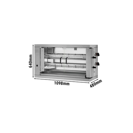 GGM Gastro Lò Quay Gà Gas - 11kW - 2 Xiên - Đến 12 Con Gà