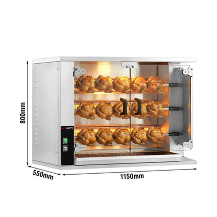 GGM Gastro Lò Quay Gà Gas - 14.1kW - 3 Xiên - Đến 15 Con Gà