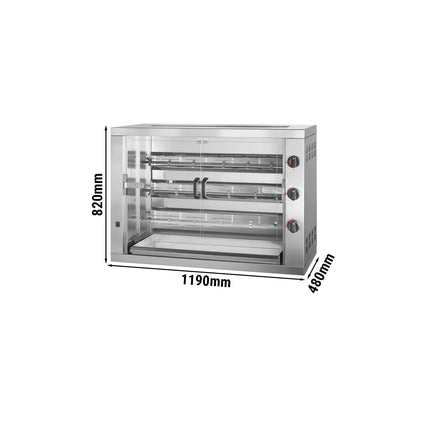 GGM Gastro Lò Quay Gà Gas - 17.7kW - 3 Xiên - Đến 18 Con Gà