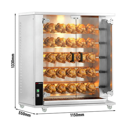 GGM Gastro Lò Quay Gà Gas - 23.5kW - 5 Xiên - Đến 25 Con Gà
