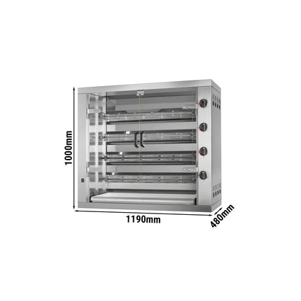 GGM Gastro Lò Quay Gà Gas - 23.6kW - 4 Xiên - Đến 24 Con Gà