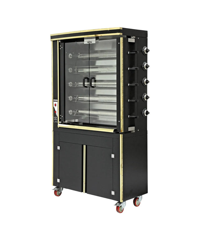GGM Gastro Lò Quay Gà Gas - 30kW - 5 Xiên - Đến 30 Con Gà - Đen
