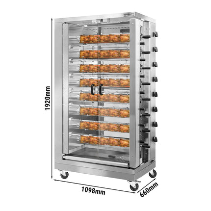 GGM Gastro Lò Quay Gà Gas - 47.2kW - 15 Xiên - Đến 90 Con Gà