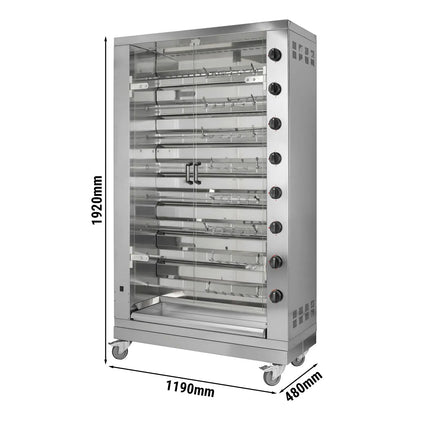 GGM Gastro Lò Quay Gà Gas - 47.6kW - 8 Xiên - Đến 48 Con Gà